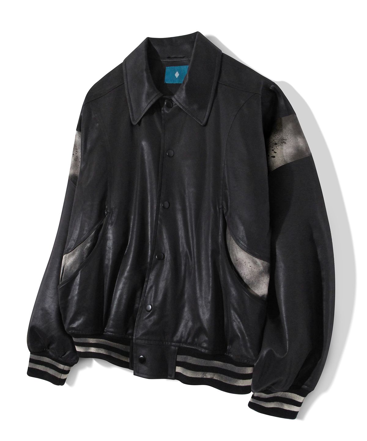 다이아몬드 레이라(DIAMOND LAYLA) Painting Crack Leather Shouldering Jacket J24
