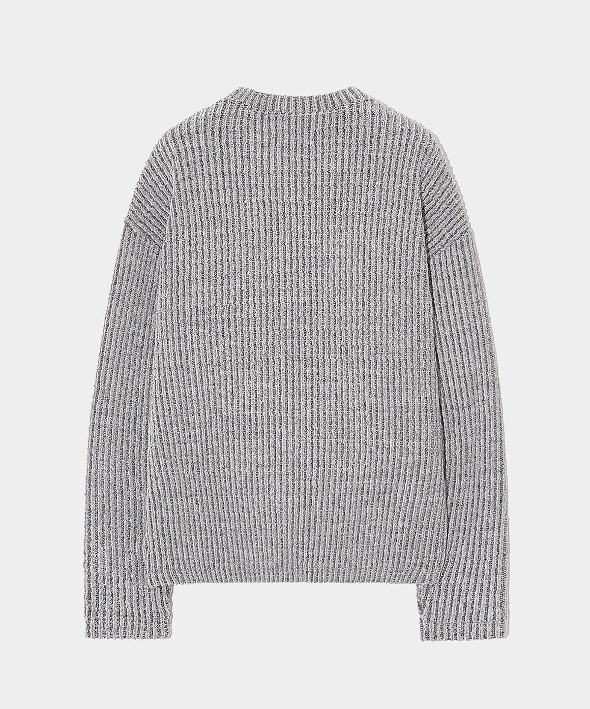 메종미네드(MAISON MINED) SIDE BUTTON BOUCLE KNIT GREY