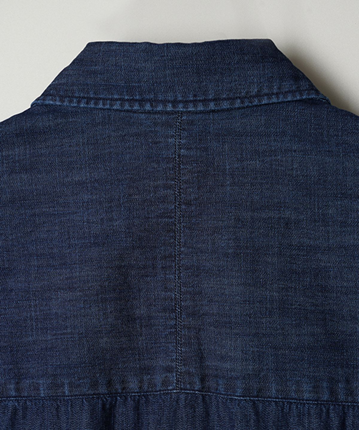 인더로우(INTHERAW) WASHED DENIM SHIRT - INDIGO BLUE