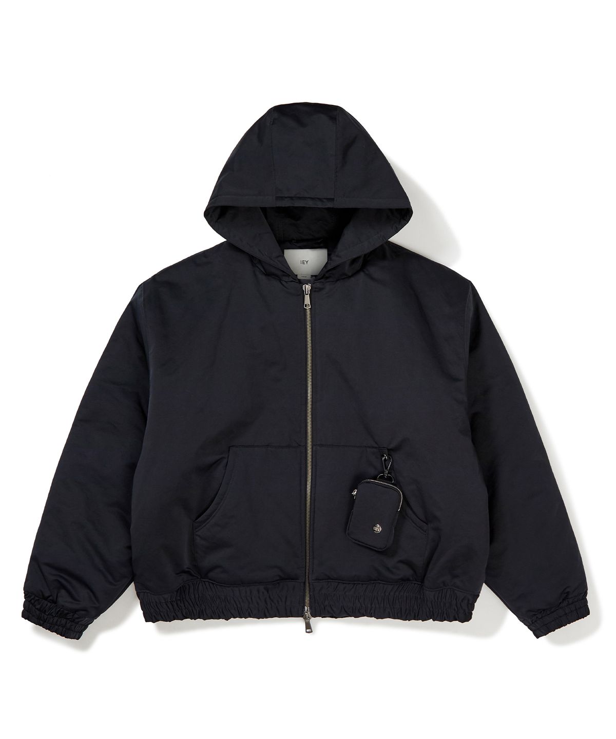 이에이(IEY) POUCH HOODIE BOMBER BlacK