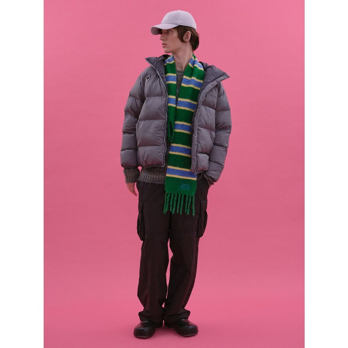 샌드 사운드(SAND SOUND) Stripe Short Muffler  Green