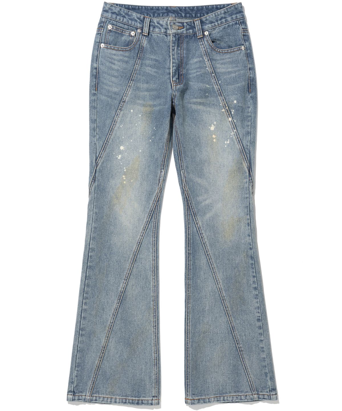 낫포너드(NOT4NERD) W Curved Dirty Wash Bootscut Denim Pants - Deep Blue