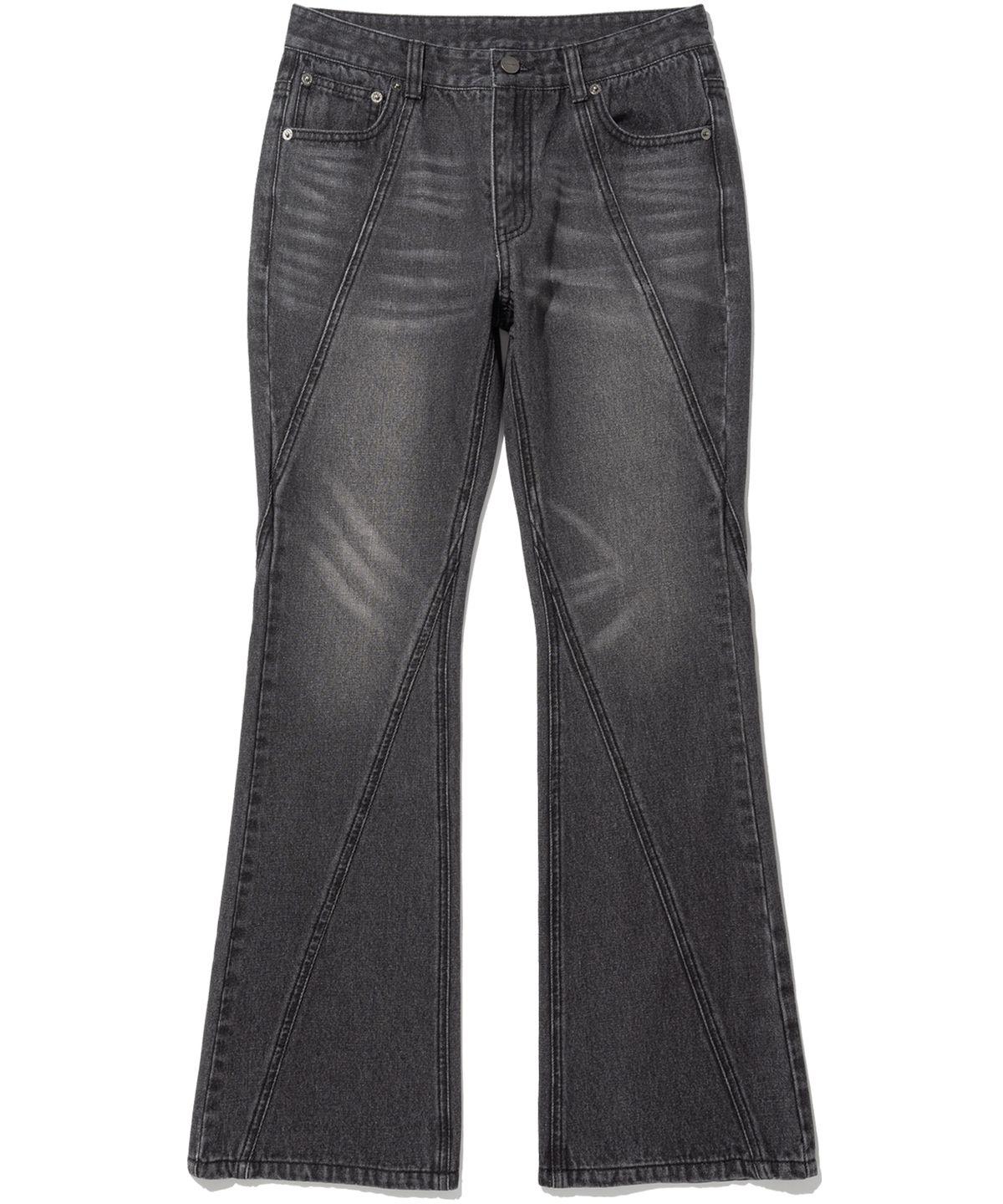 낫포너드(NOT4NERD) W Curved Dirty Wash Bootscut Denim Pants - Black
