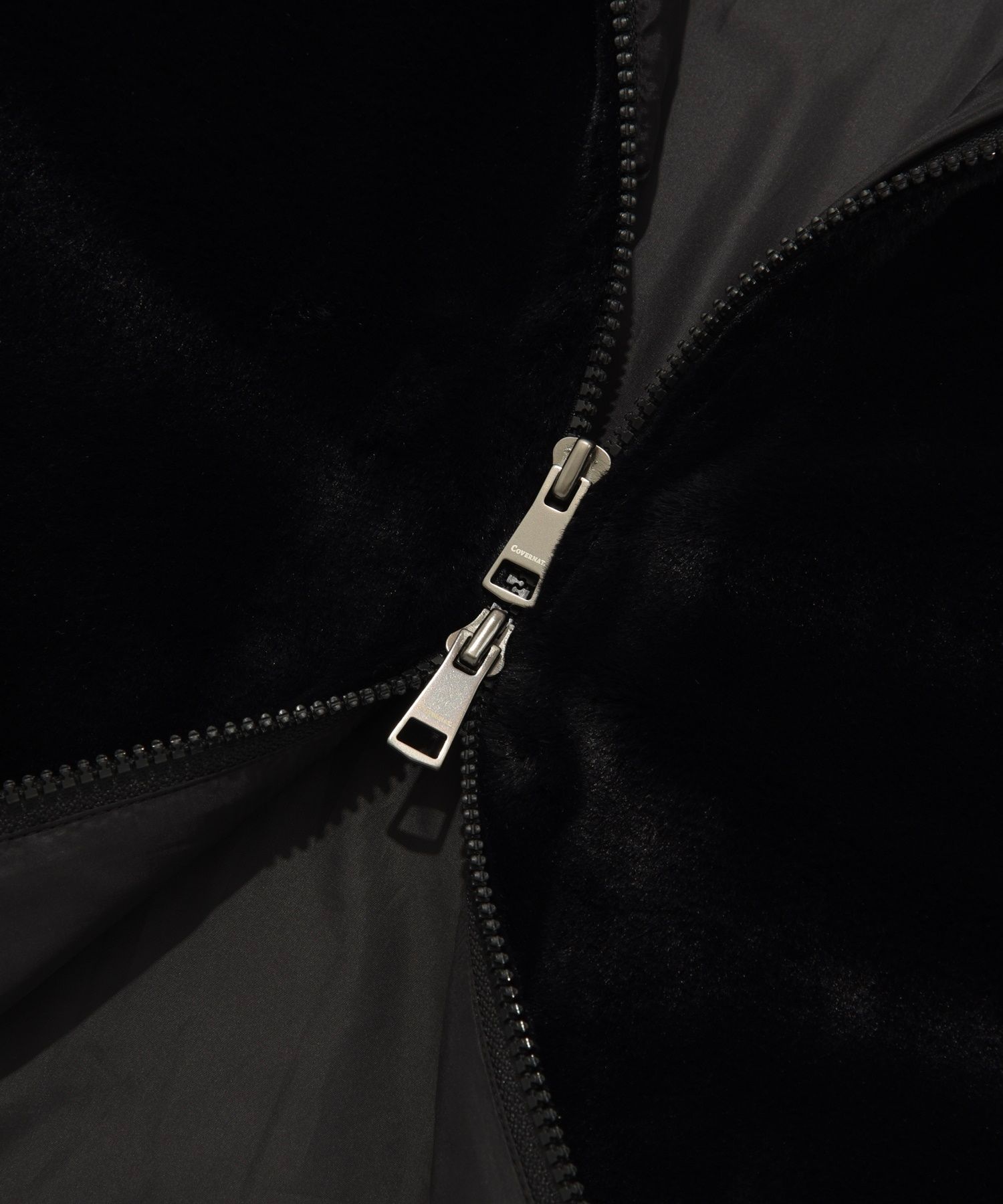 [COVERNAT]★C LOGO MINKER BOA HOO DIE ZIP-UP JACKET MUSINSA | COVERNAT C logo minker boa hoodie zip-up jacket black