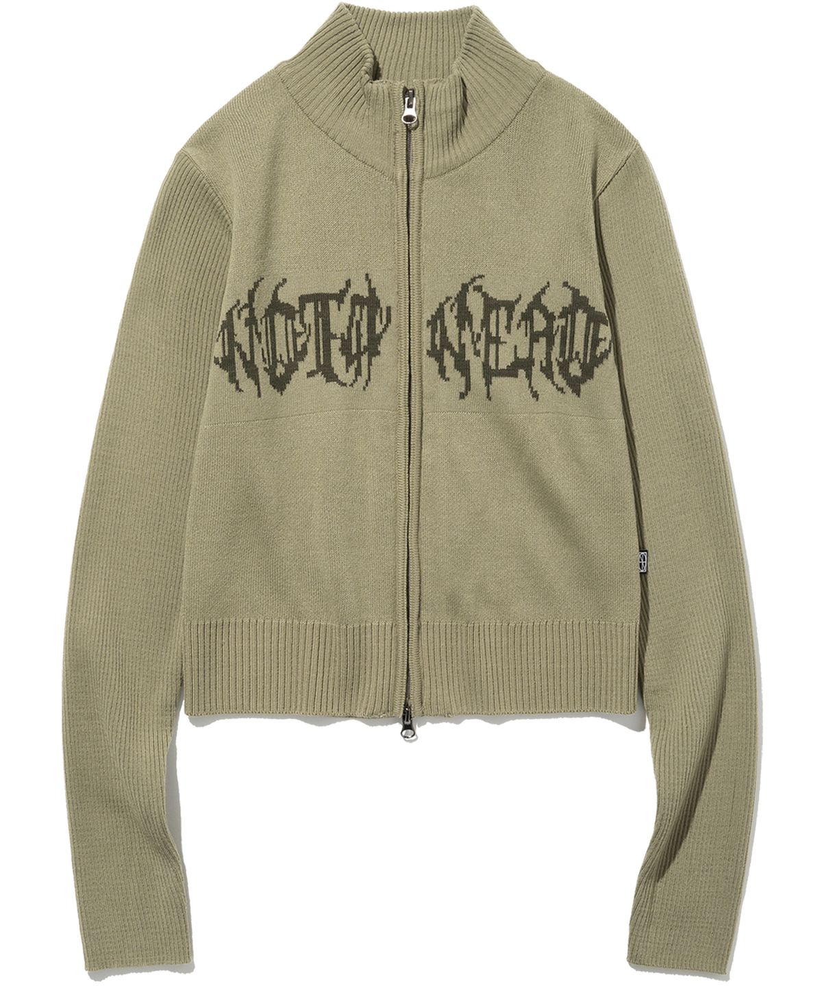 낫포너드(NOT4NERD) W Wild Logo Knit Zip up - Light Khaki