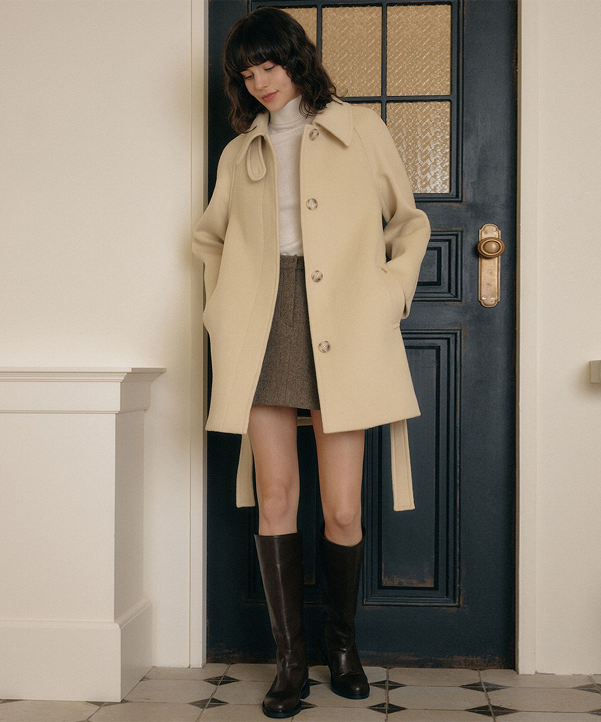 룩캐스트(LOOKAST) 카나 하프 울 코트 / KANA HALF WOOL COAT-2colors