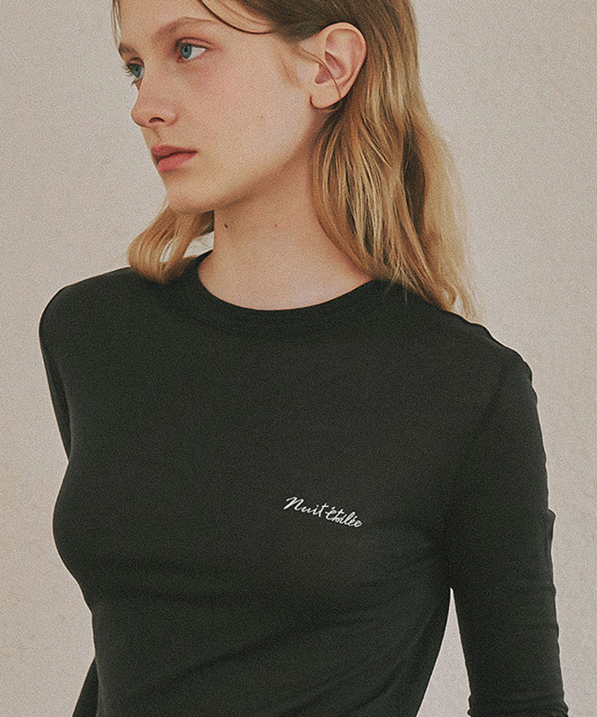 론론(RONRON) NUIT FLAT LONG SLEEVE BLACK