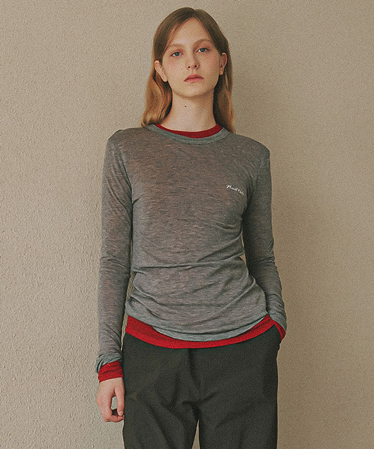론론(RONRON) NUIT FLAT LONG SLEEVE GREY