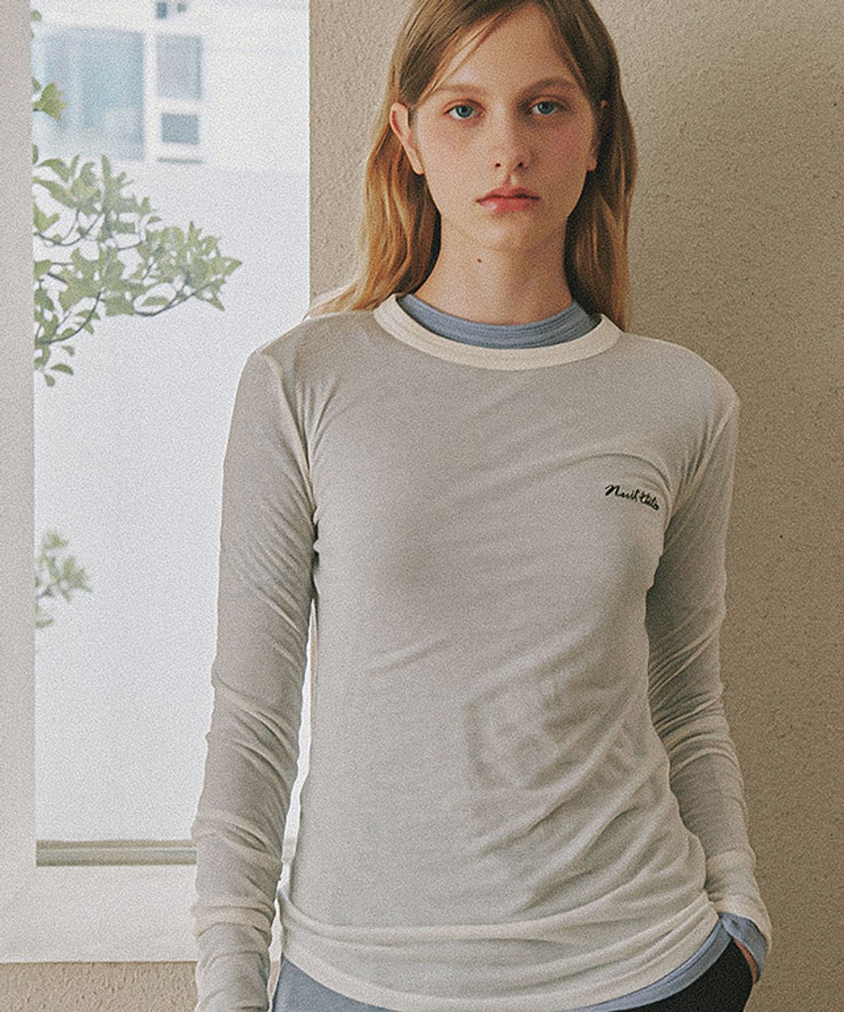 론론(RONRON) NUIT FLAT LONG SLEEVE IVORY