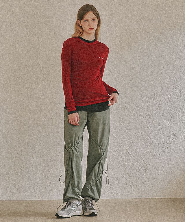 Tシャツ・カットソー RONRON NUIT FLAT WOOL TENCEL LONG SLEEVE RED MUSINSA公式 | RONRON NUIT FLAT WOOL TENCEL LONG SLEEVE RED