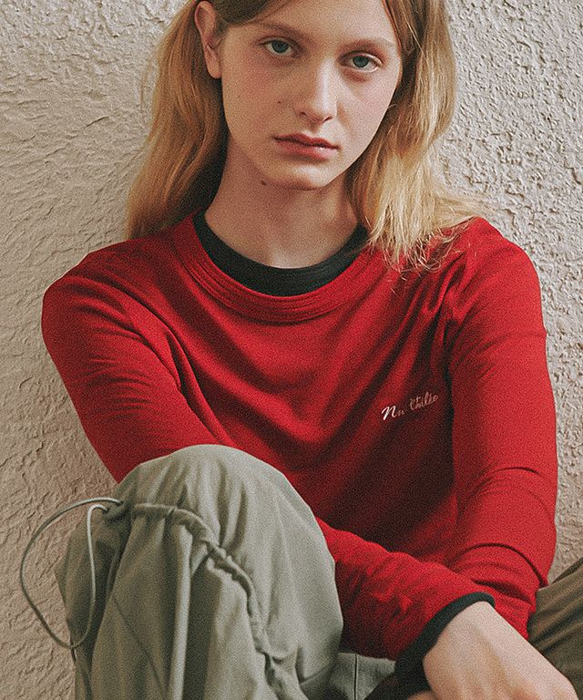 Tシャツ・カットソー RONRON NUIT FLAT WOOL TENCEL LONG SLEEVE RED MUSINSA公式 | RONRON NUIT FLAT WOOL TENCEL LONG SLEEVE RED