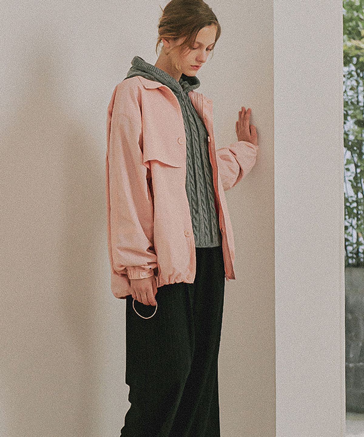 론론(RONRON) TRENCH WIND JACKET PINK