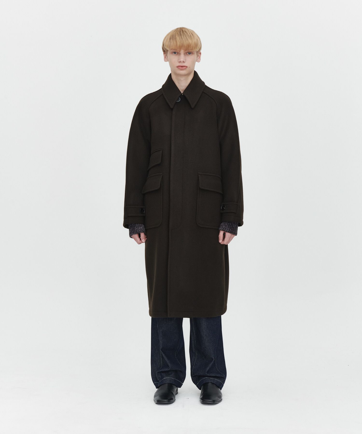 Gents Balmacaan Raincoat - Olive