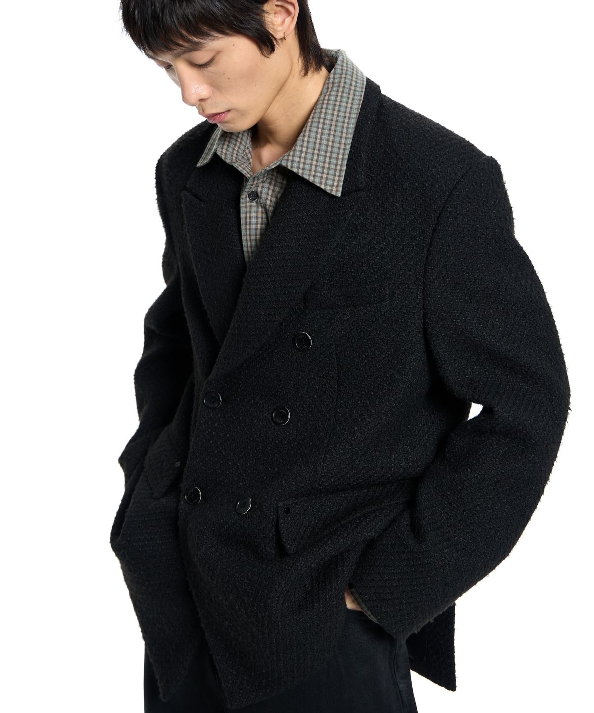 본바트(VONVAT) Tweed Peaked Double Blazer