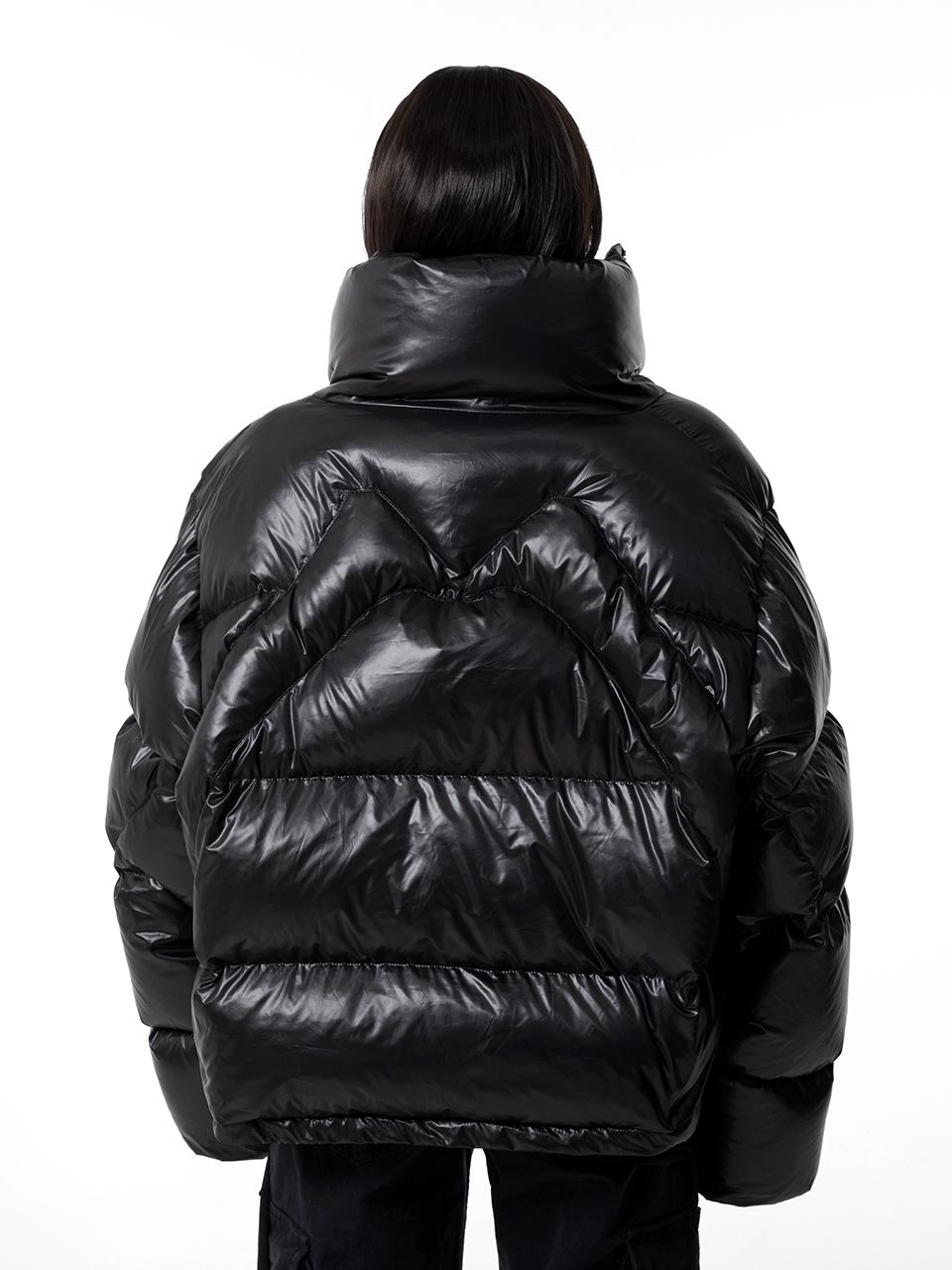 ■韓国:限定品■[LEEY]EMBROIDERED CROP PUFFER JACKET BLACK MUSINSA | L.E.E.Y EMBROIDERED OVERSIZE PUFFER JACKET BLACK