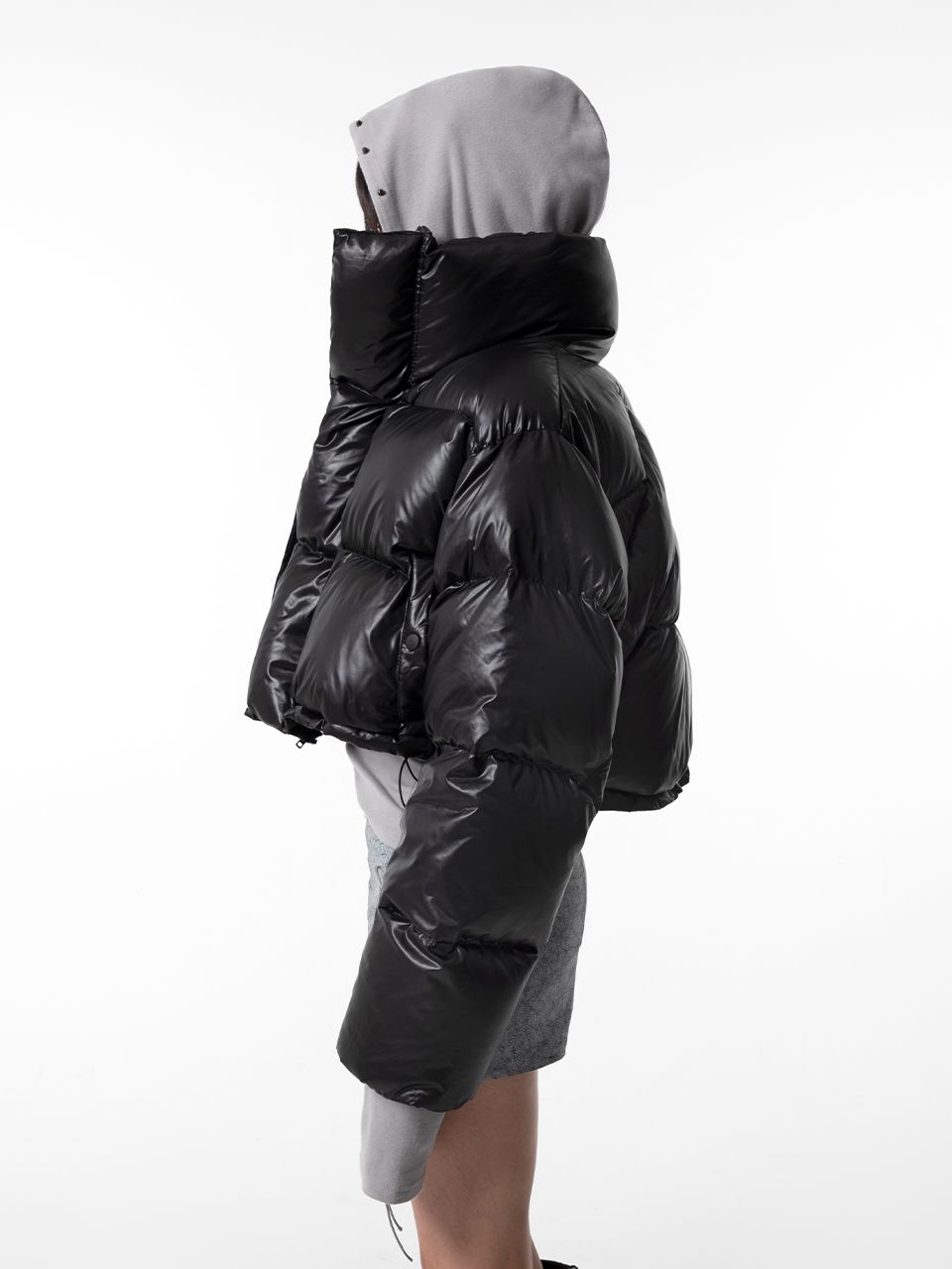 ■韓国:限定品■[LEEY]EMBROIDERED CROP PUFFER JACKET BLACK MUSINSA | L.E.E.Y EMBROIDERED CROP PUFFER JACKET BLACK