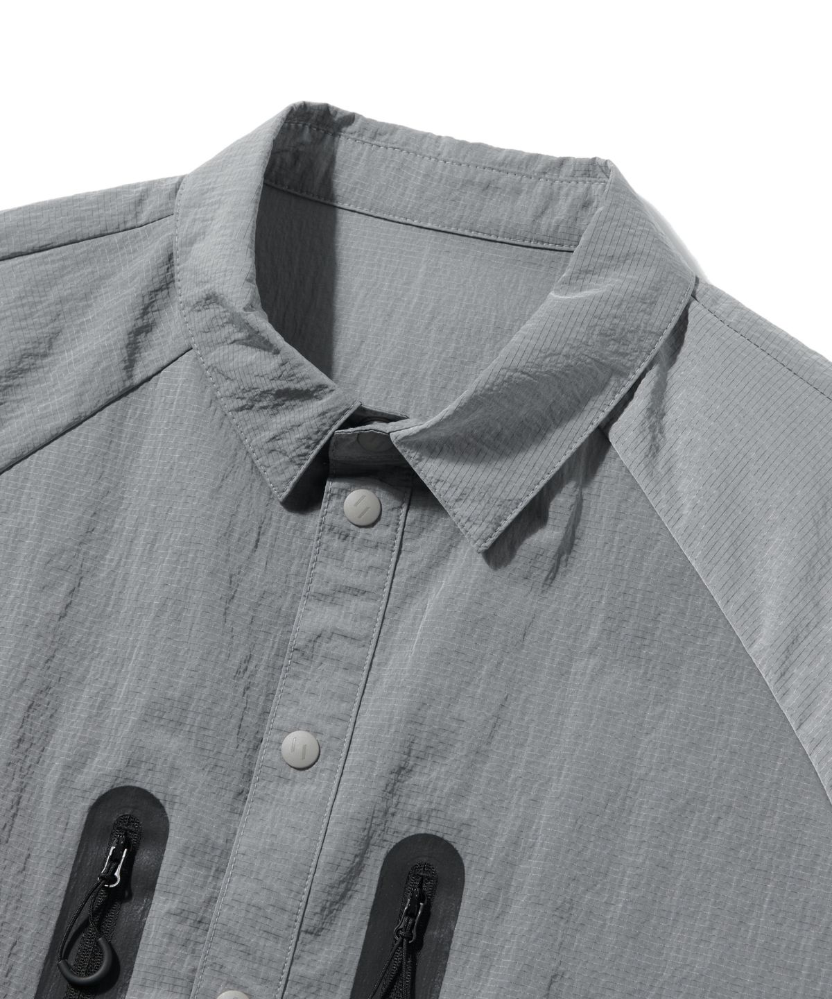 웰터 익스페리먼트(WELTER EXPERIMENT) WCL012_LIGHT REFLECTION RIP STOP HALF SHIRTS_Silver