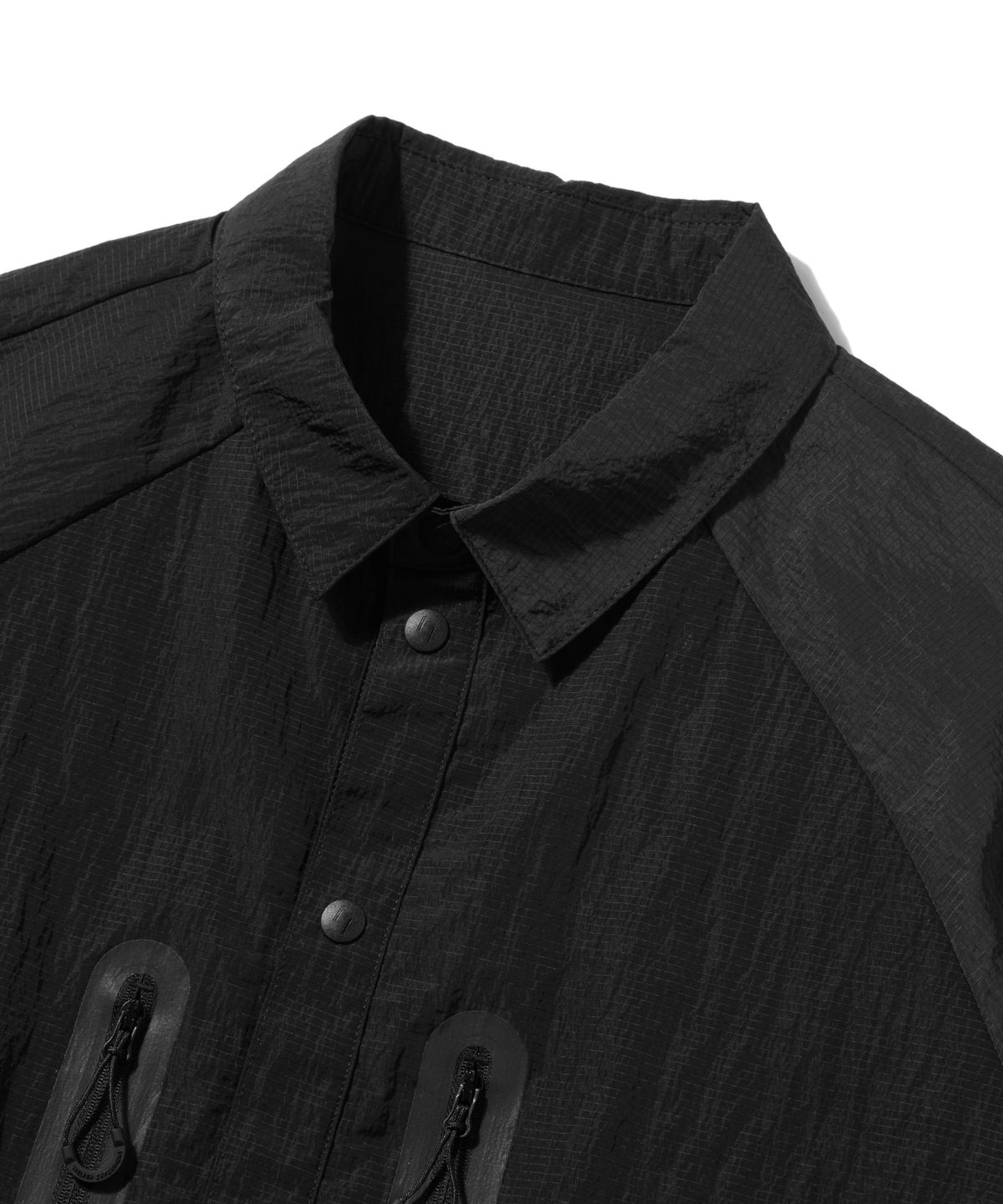 웰터 익스페리먼트(WELTER EXPERIMENT) WCL014_LIGHT REFLECTION RIP STOP HALF SHIRTS_Black