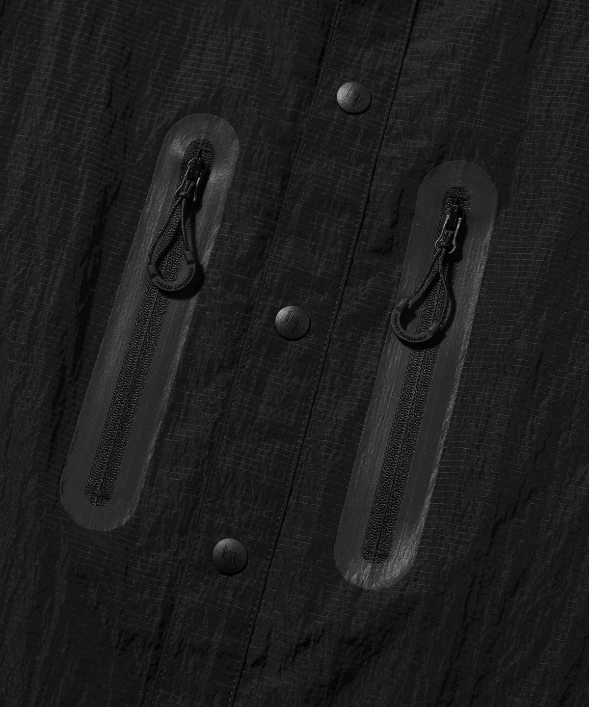 웰터 익스페리먼트(WELTER EXPERIMENT) WCL014_LIGHT REFLECTION RIP STOP HALF SHIRTS_Black