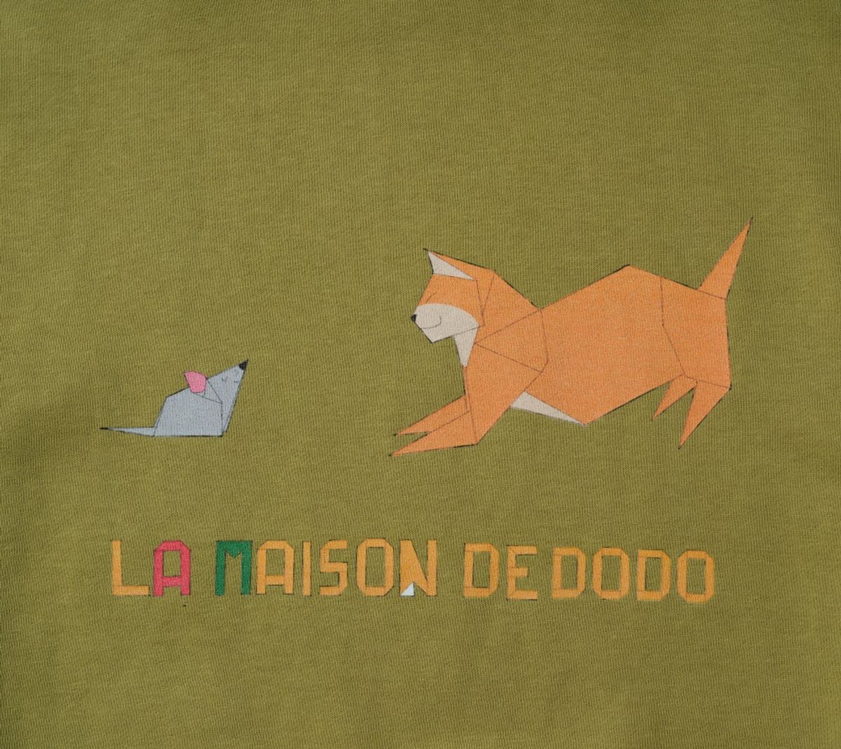 라메종드도도(LA MAISON DE DODO) SImply Dodo Sweatshirt with Origami Cat and Rat (Moss Green)_ 맨투맨