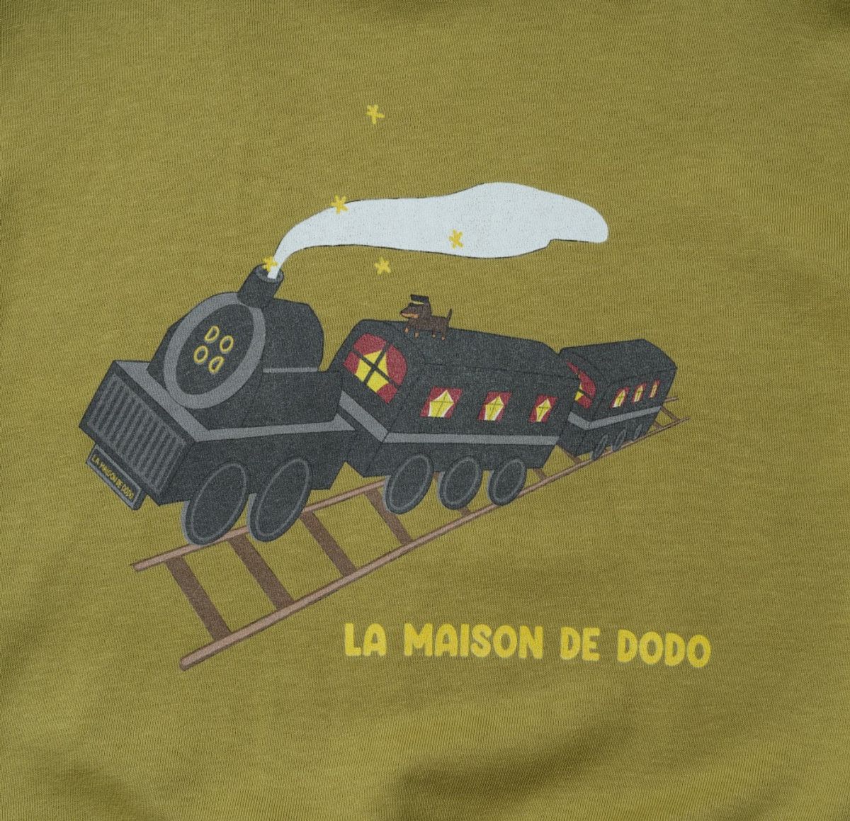 라메종드도도(LA MAISON DE DODO) SImply Dodo Sweatshirt with Flying Train (Moss Green)_ 맨투맨