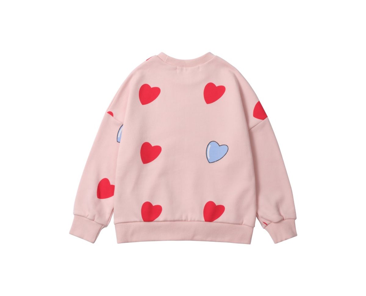라메종드도도(LA MAISON DE DODO) Simply Dodo Sweatshirt with Hearts All Over The Place (Baby Pink)_ 맨투맨