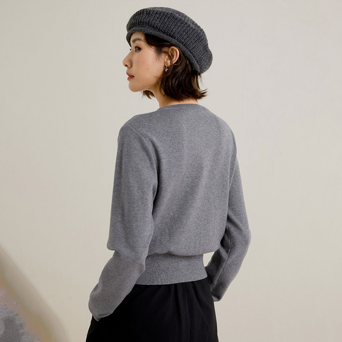 랭썬(LANGSON) LS_Crewneck cardigan jacket_GRAY