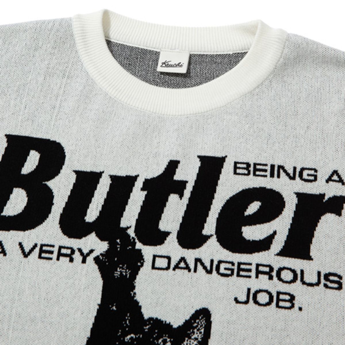 크루치(KRUCHI) CAT BUTLER Knit Sweater (WHITE)