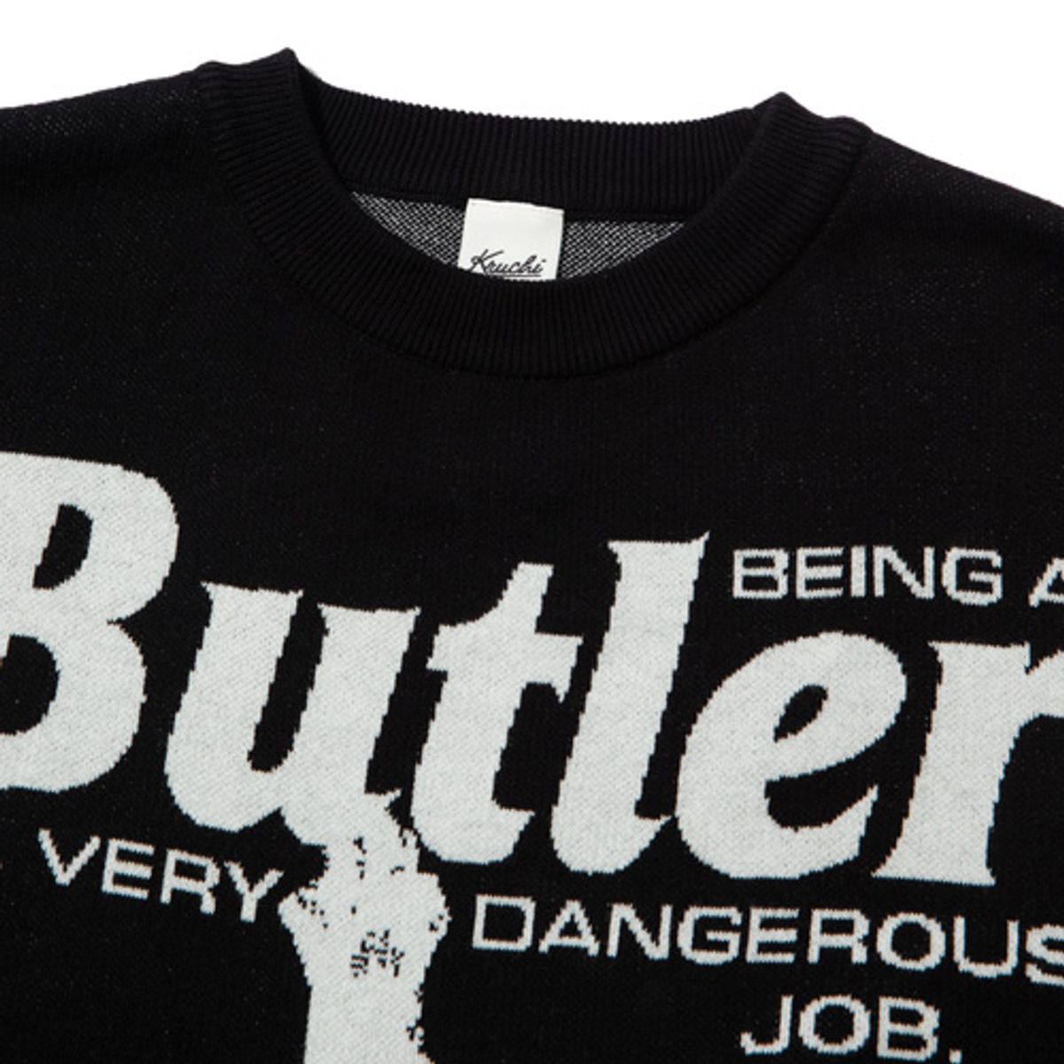 크루치(KRUCHI) CAT BUTLER Knit Sweater (BLACK)