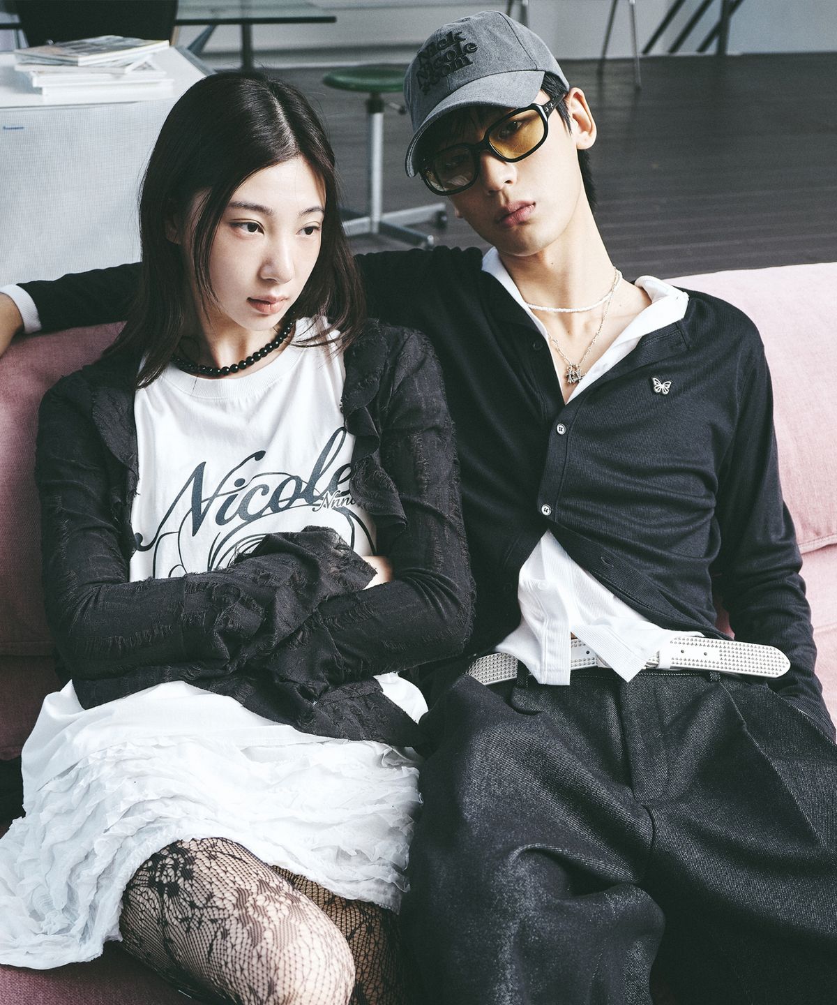 닉앤니콜(NICK&NICOLE) NN DOTCOM SIGNATURE BALL CAP_DENIM CHARCOAL