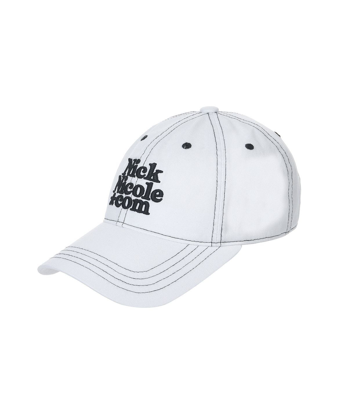 닉앤니콜(NICK&NICOLE) NN DOTCOM SIGNATURE BALL CAP_STITCH WHITE