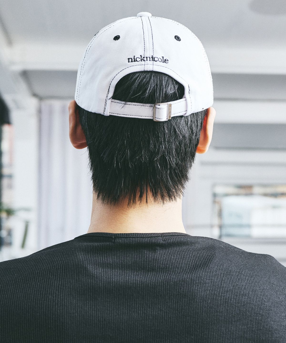 닉앤니콜(NICK&NICOLE) NN DOTCOM SIGNATURE BALL CAP_STITCH WHITE