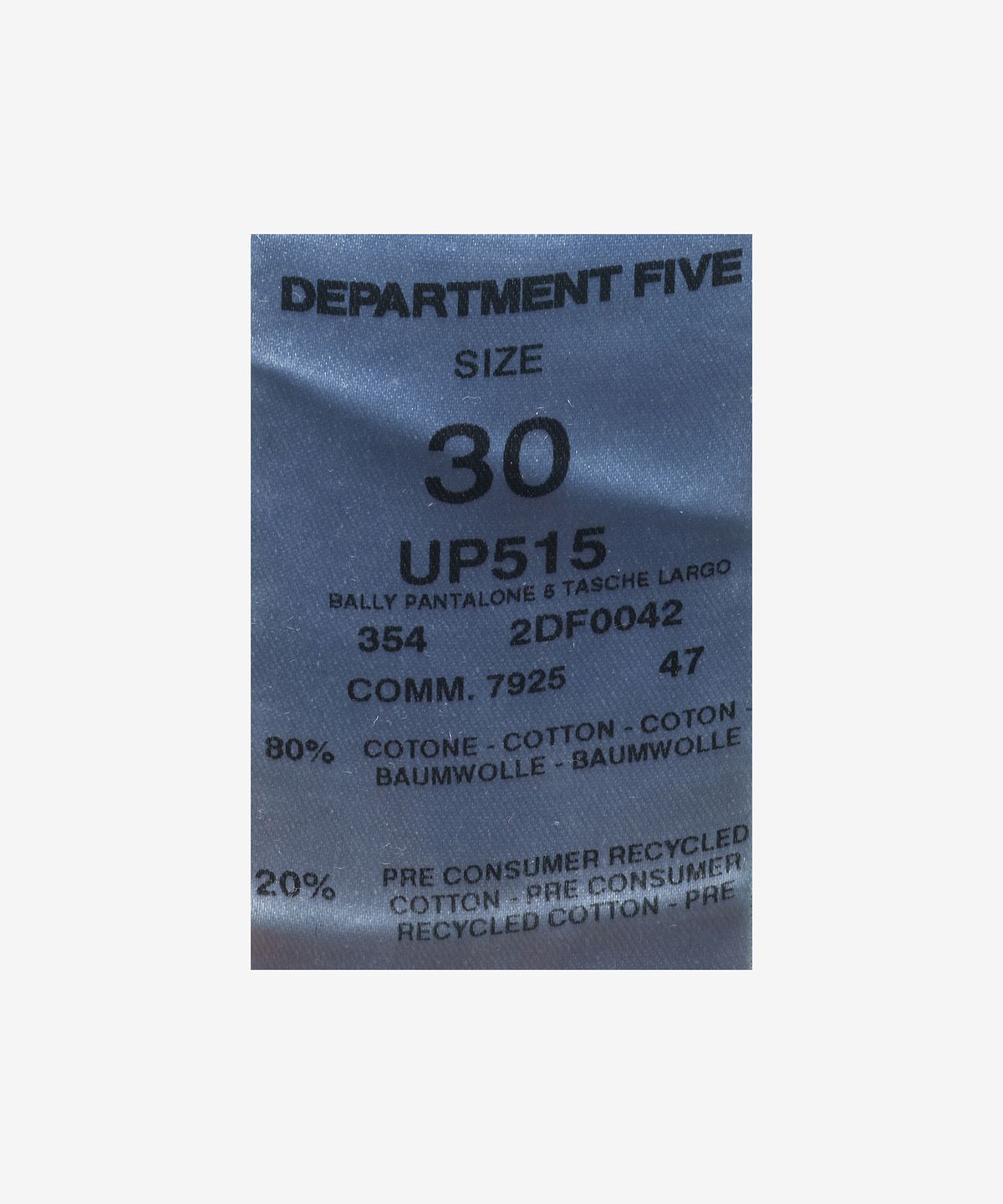 디파트먼트 파이브(DEPARTMENT FIVE) 슬림 발리 워시드 데님 팬츠 - 블루 / UP5152DF0042812