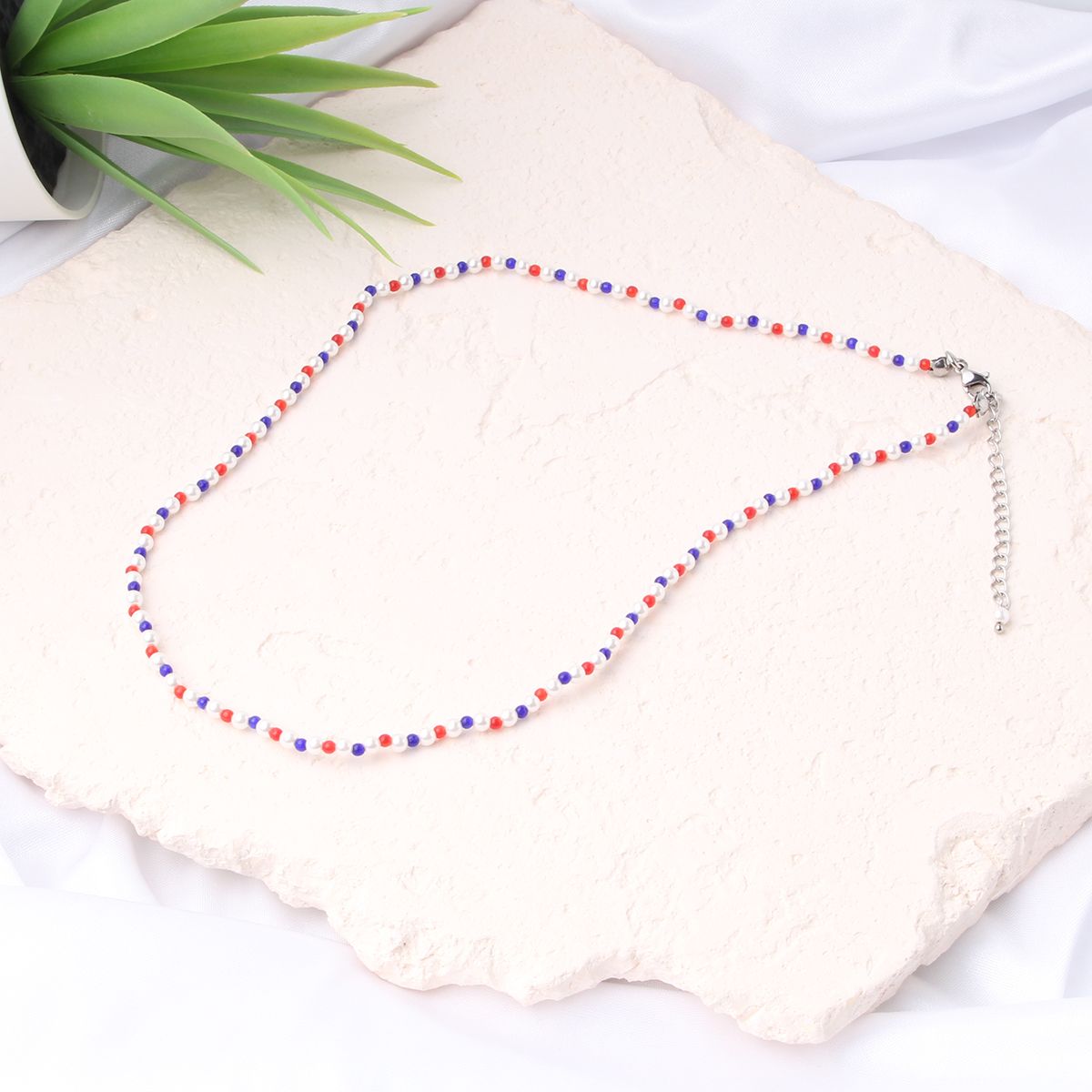 비엔베투(Bien Vetu) 3mm 핵진주 묘안석 레이어드 목걸이