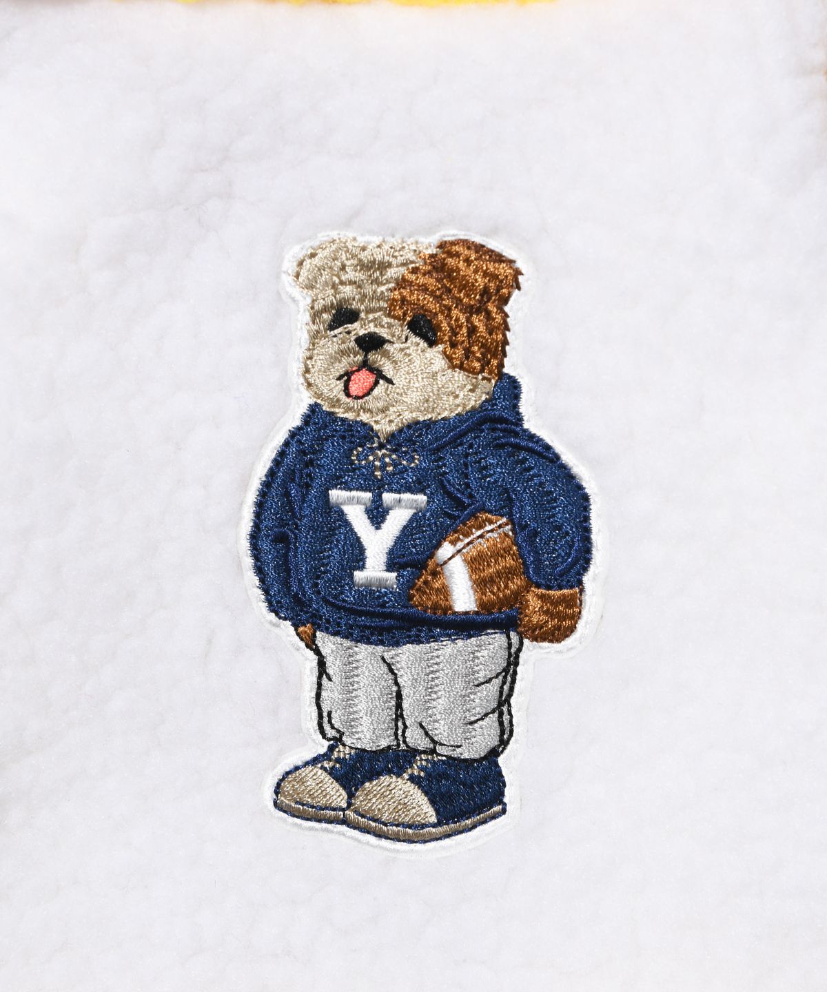 예일(YALE) 엠브로이더리 댄 보아 플리스 도기 후디 아이보리