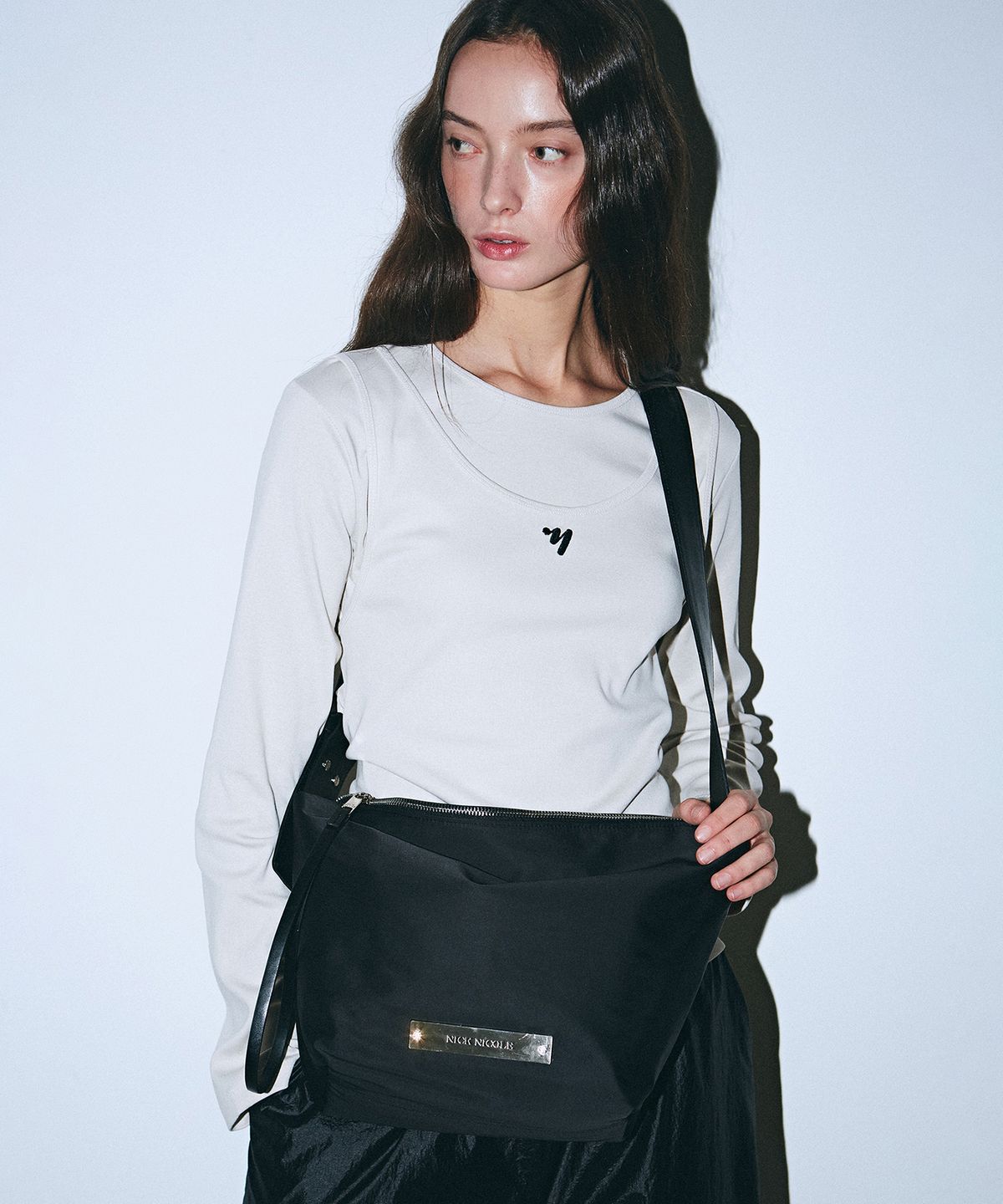닉앤니콜(NICK&NICOLE) CRYSTAL NYLON MULTI WAY BAG_BLACK