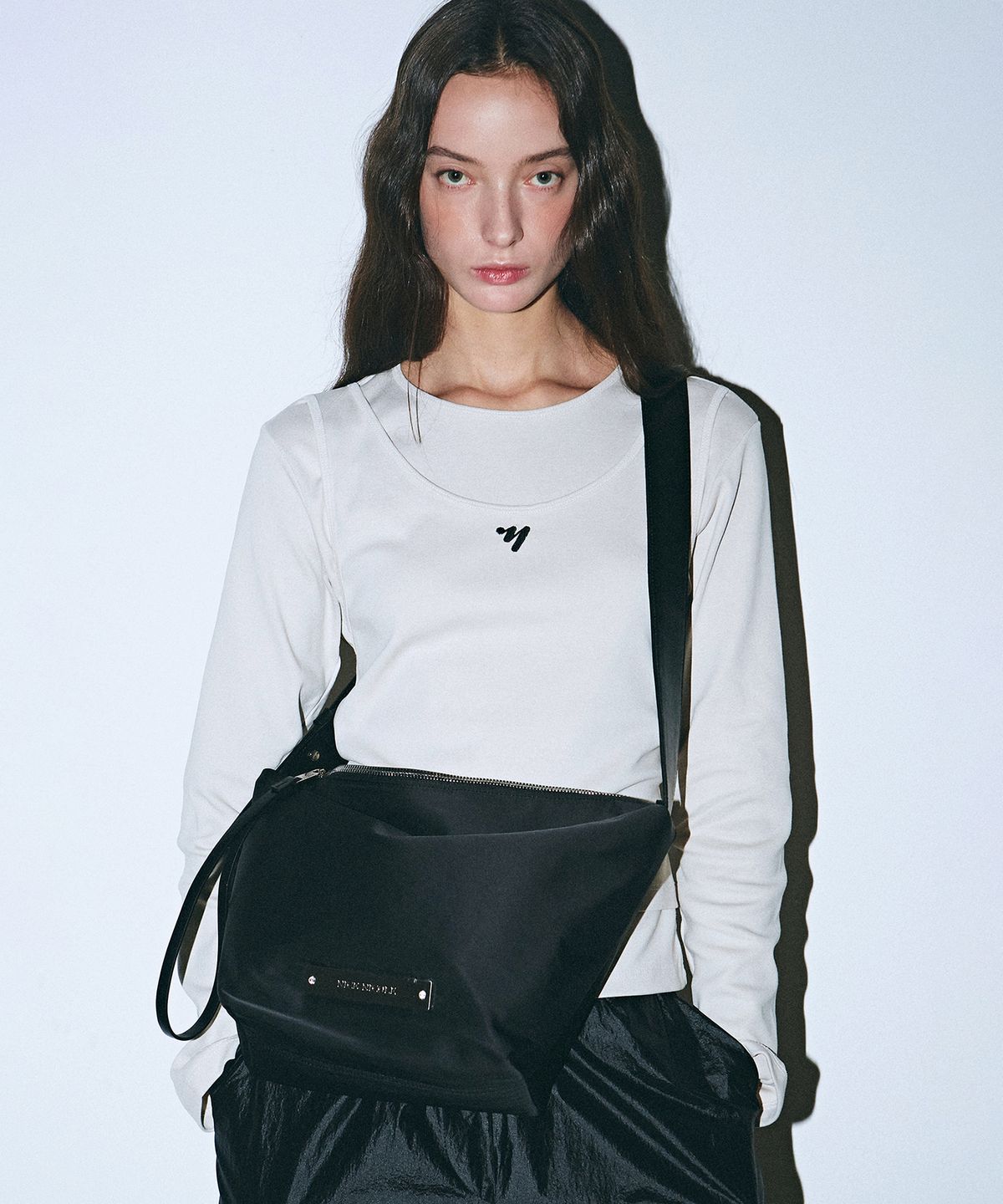 닉앤니콜(NICK&NICOLE) CRYSTAL NYLON MULTI WAY BAG_BLACK
