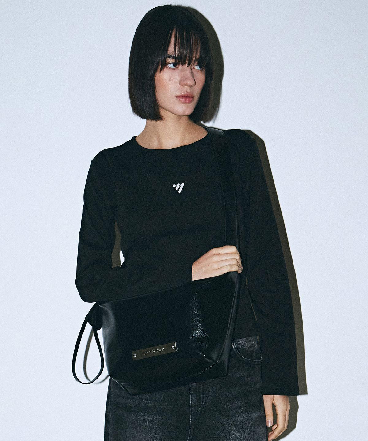 닉앤니콜(NICK&NICOLE) CRYSTAL LEATHER MULTI WAY BAG_BLACK