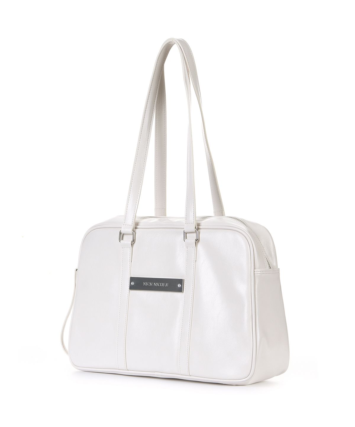 닉앤니콜(NICK&NICOLE) CRYSTAL LEATHER BOSTON BAG_CREAM