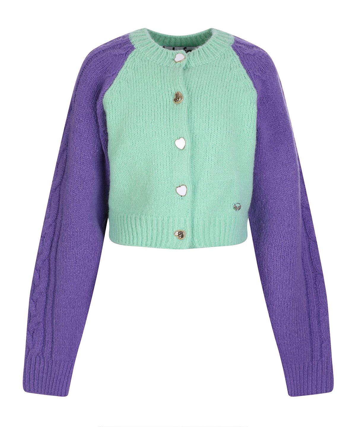 라라폭스(LALAFOX) COLOR BLOCK KNIT CARDIGAN LIGHT GREEN BP4KG002