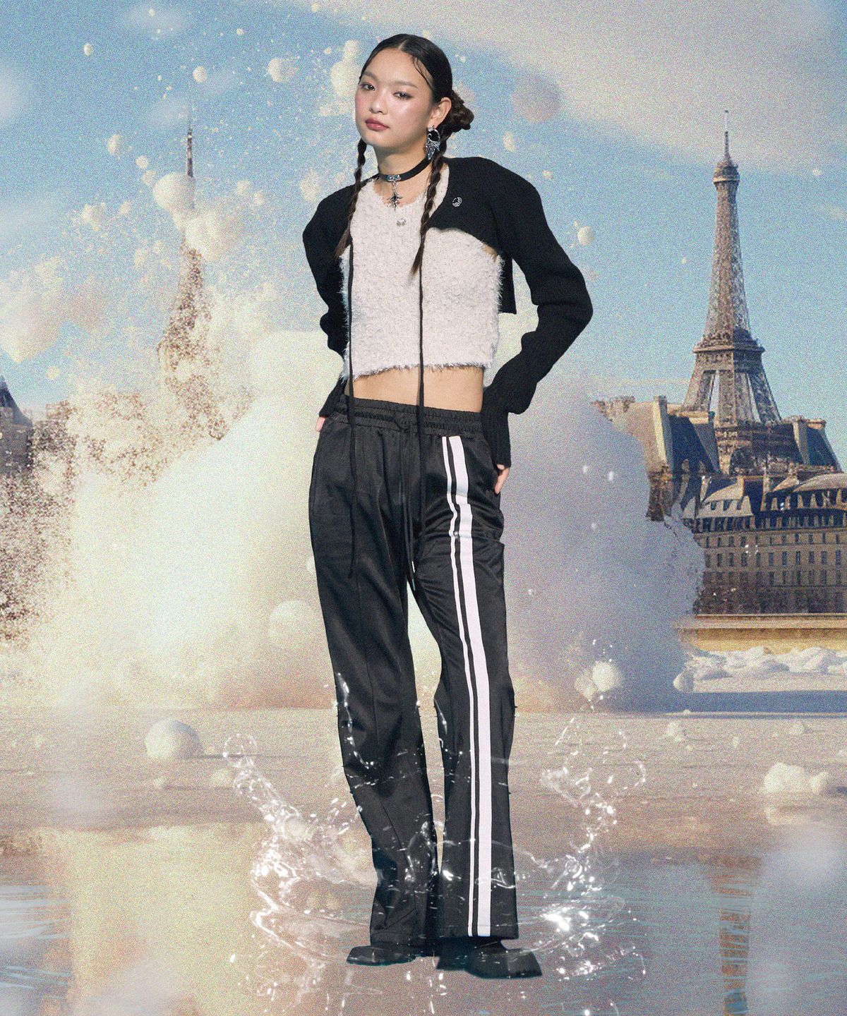 라라폭스(LALAFOX) FRONT LINE TRACK PANTS BLACK BP3WP006