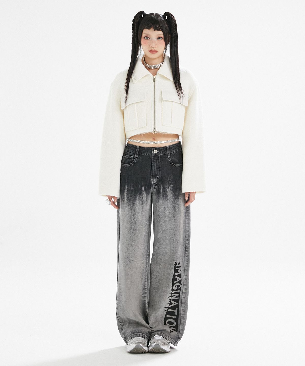 라라폭스(LALAFOX) GRADATION PRINTING PANTS GREY BP4DP002