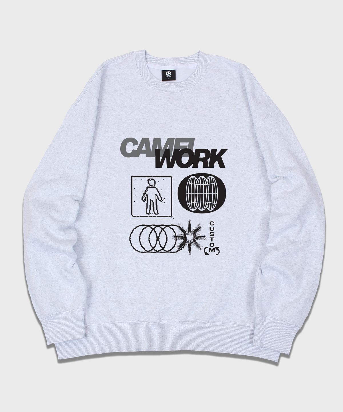 카멜워크(CAMEL WORK) 글리치 스웨트셔츠(애쉬그레이)
