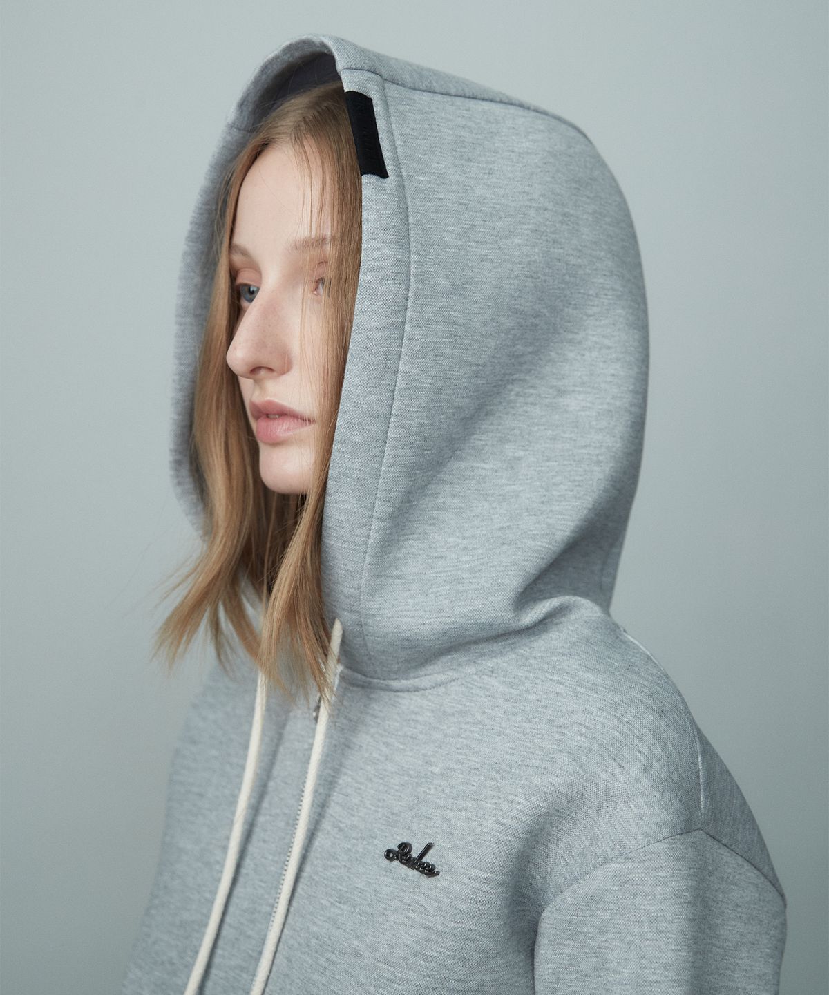 리이(RE RHEE) BASIC LOGO ZIP UP HOODIE MELANGE GRAY - 사이즈 & 후기 | 무신사