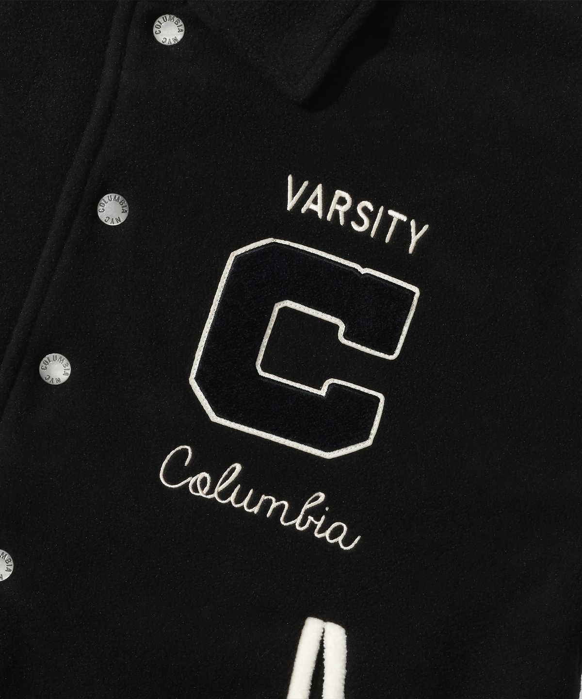 컬럼비아 유니버시티(COLUMBIA UNIVERSITY) C BOUCLE LOGO VASITY MEDIUM JACKET 블랙