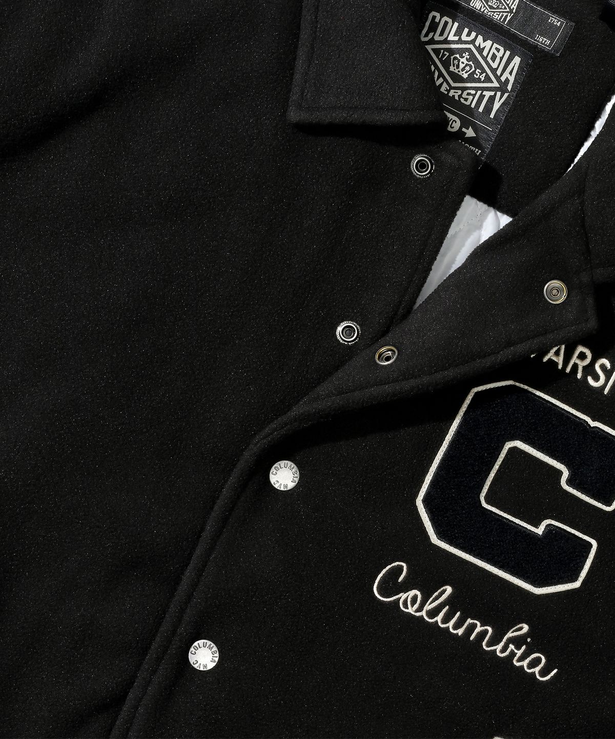 컬럼비아 유니버시티(COLUMBIA UNIVERSITY) C BOUCLE LOGO VASITY MEDIUM JACKET 블랙