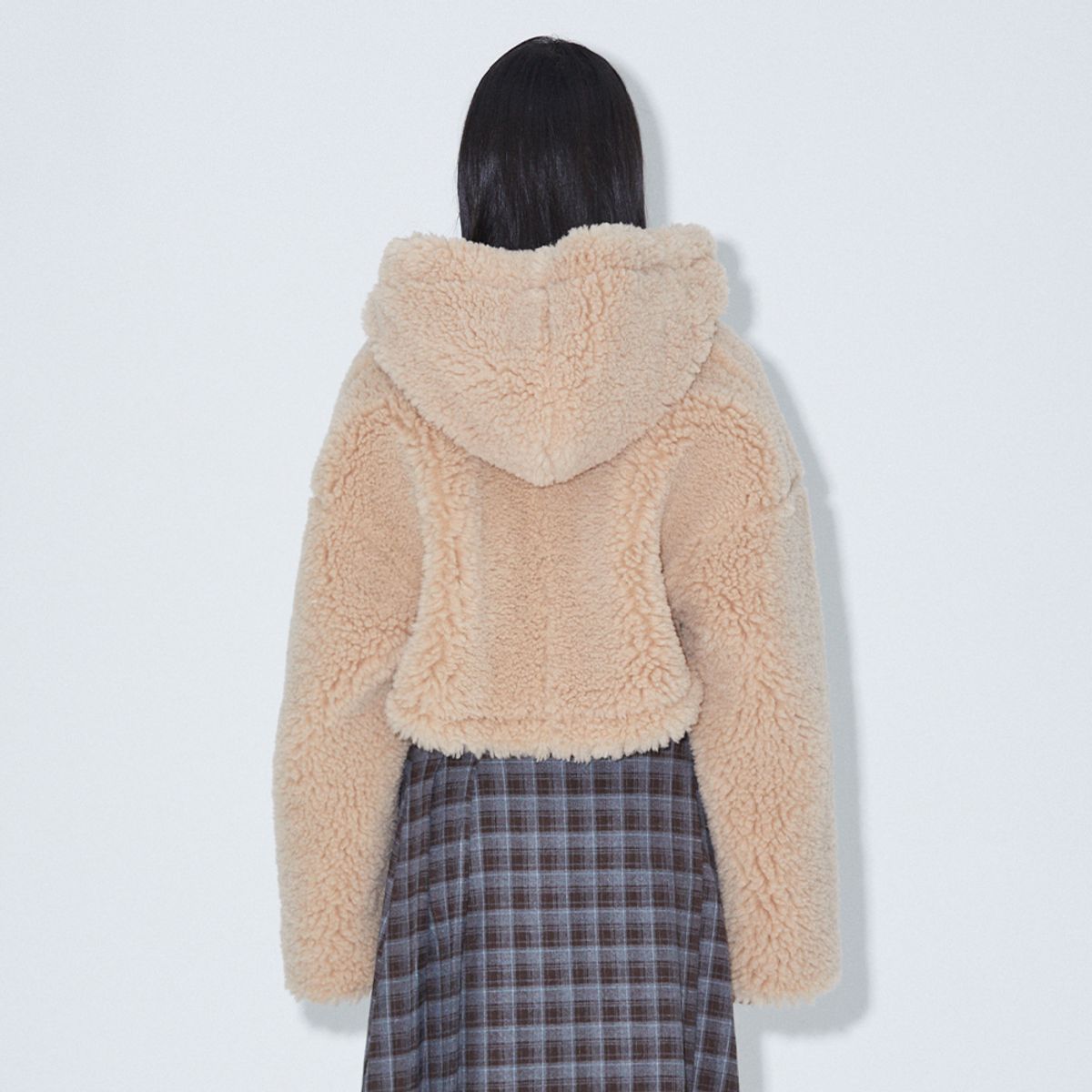 라라폭스(LALAFOX) LALA FUR HOODED BOLERO JACKET BEIGE BP4FJ001