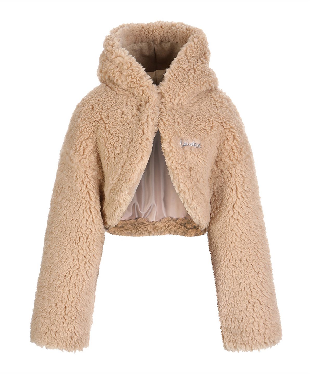 라라폭스(LALAFOX) LALA FUR HOODED BOLERO JACKET BEIGE BP4FJ001