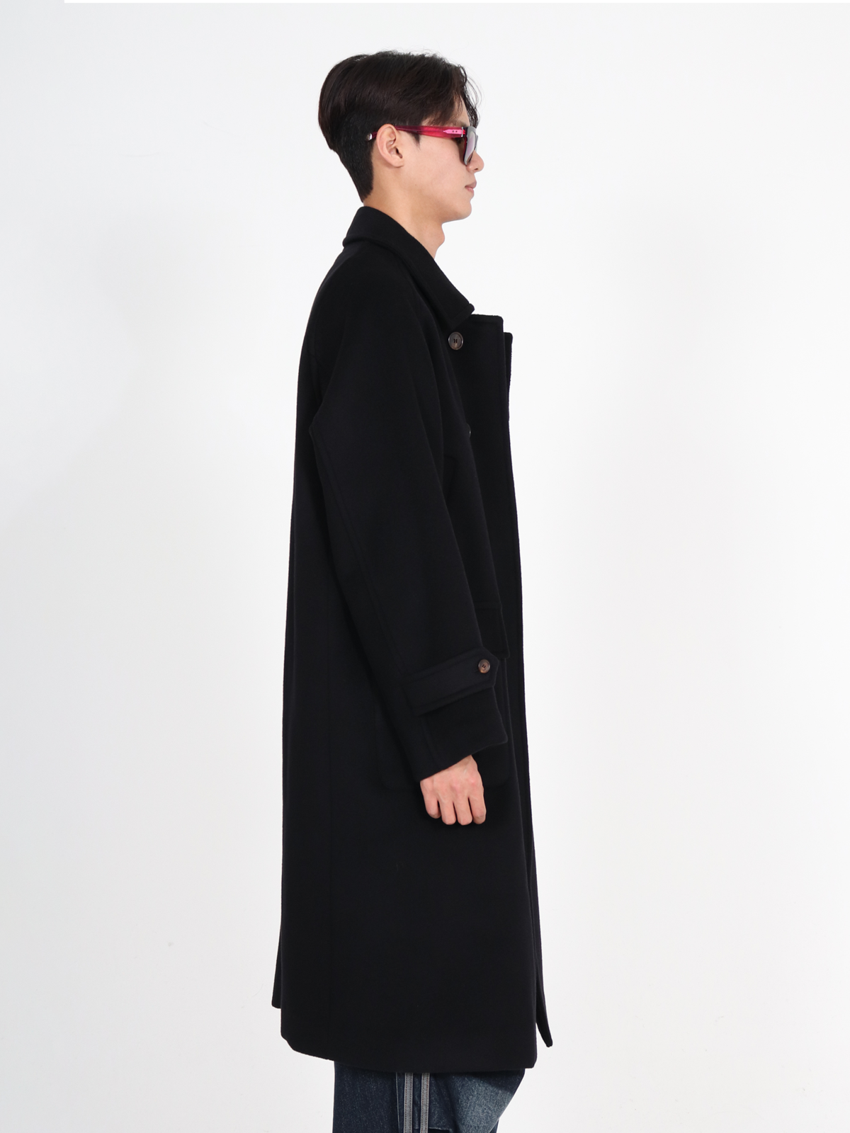 버튼서울(BUTTON SEOUL) 프리미엄 퓨어 울 발마칸 코트 블랙