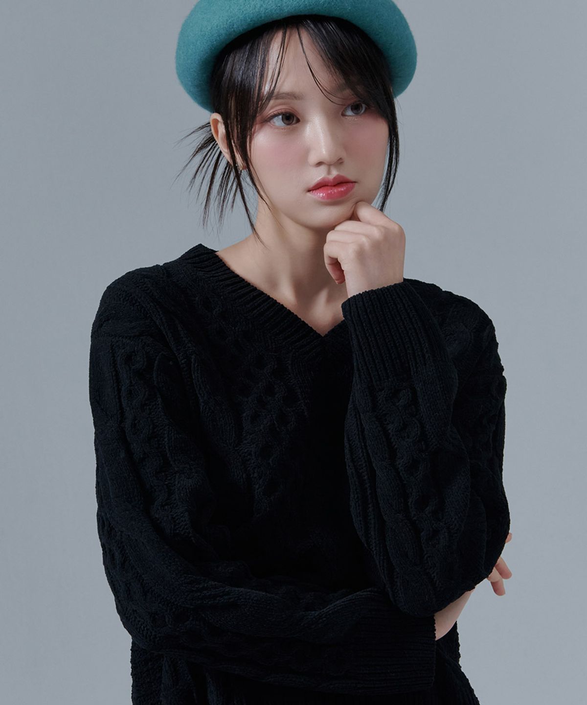 체이스컬트(CHASECULT) 여성 V-NECK 케이블 스웨터-CFRG5276D03
